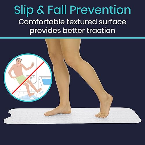 Miniatura 4 de Vive Tapete de bañera para suelos de baño y ducha, almohadilla antideslizante de goma con succión para bañera, baño, ancianos, niños, respetuosa