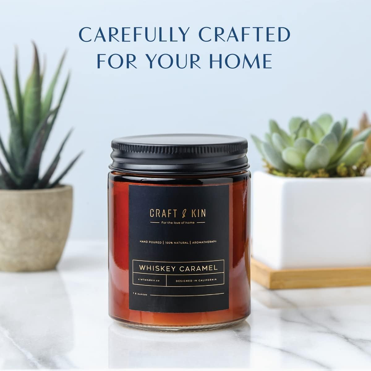 Premium Whiskey Caramel, Scented Candles for Men | All Natural Candles, Candles for Home Scented, Candle for Men | Scented Candles, Non Toxic Candles, Aromatherapy Candles, Masculine Candle : Home & Kitchen