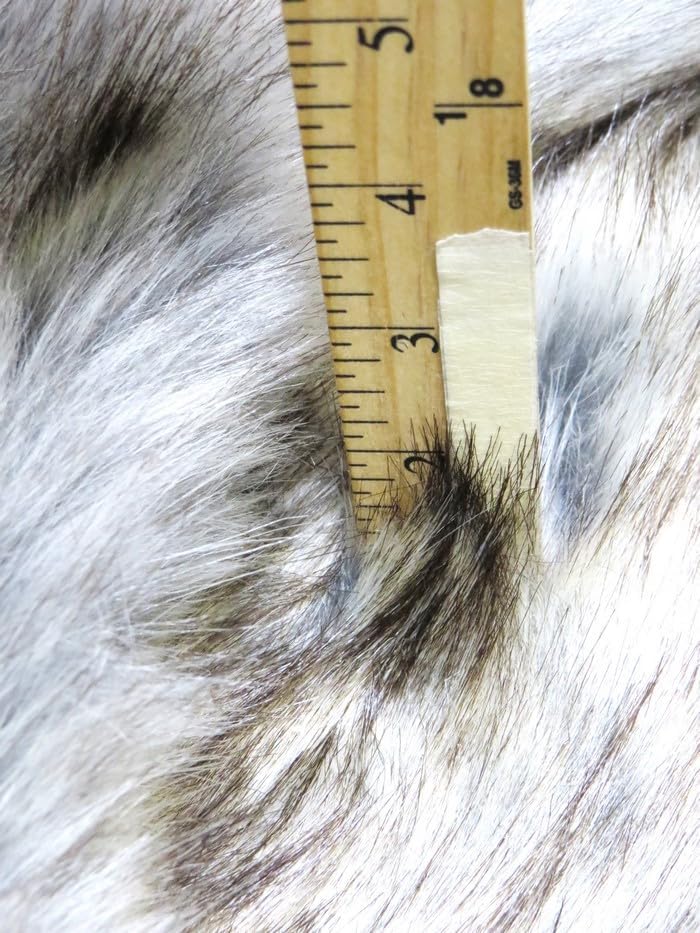 Ecoshag™ Faux Fake Fur Animal Short/Long Pile Coat Costume Fabric (Wolf Series 2) Sold by The Yard DIY Scarfs Rugs Accessories Fashion (Glacier Wolf)