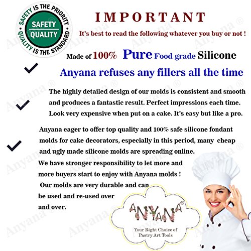 Anyana sugar tassel jewel pearl dangle edible cake silicone fondant scallop impression lace mat cake decorating mold gum paste cupcake topper tool icing candy imprint baking moulds sugarcraft trimming