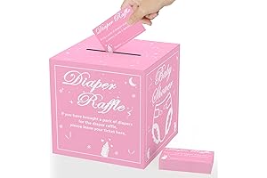 WNINK Pink Diaper Raffle Tickets with Box