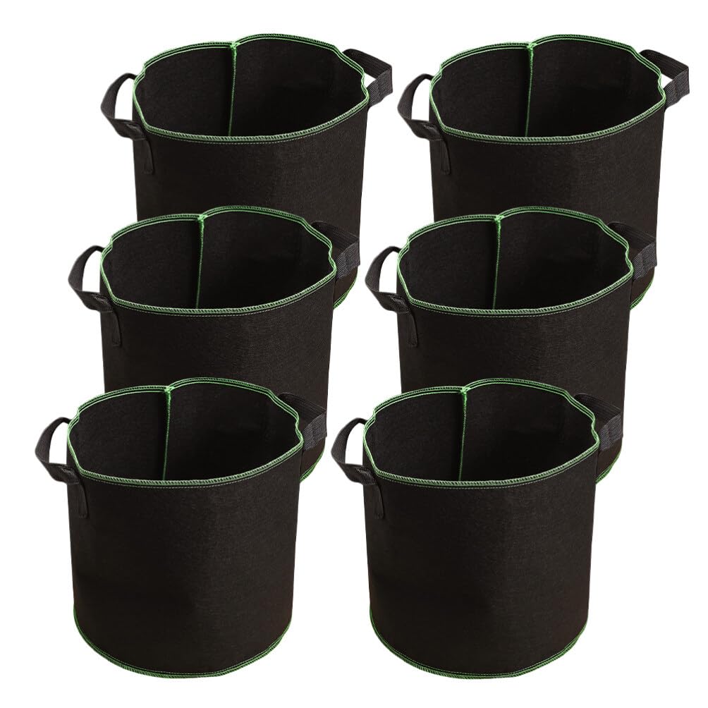 GANAZONO Lot de 6 sacs de culture en feutre respirant non tissé pour pépinière, légumes, fleurs avec poignées - 12 l