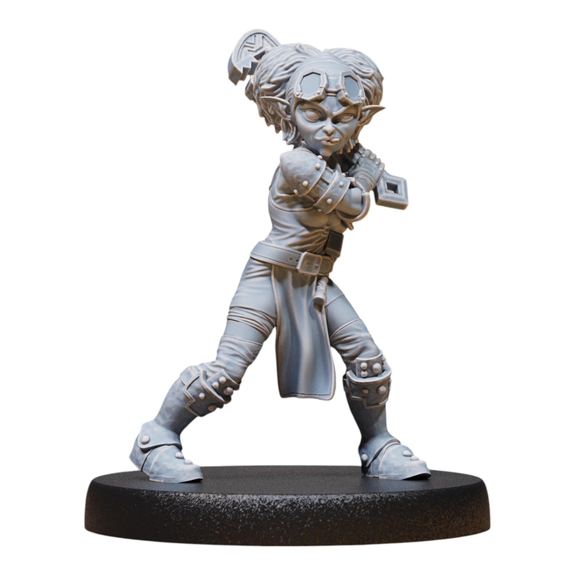 Unpainted DND Gnome Tinkerer Female Miniature Figurine, Tabletop Gaming Collectible, Fantasy World, Ideal Gift for Dungeon Masters and Collectors