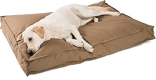 JAMAXX Premium Hundekissen - Orthopädisch Memory Schaumstoff-Flocken, Waschbar Abnehmbarer Bezug Wasserabweisend - Hundebett mit Canvas Stoffbezug PDB1007 (L) 120x90 Coffee-braun
