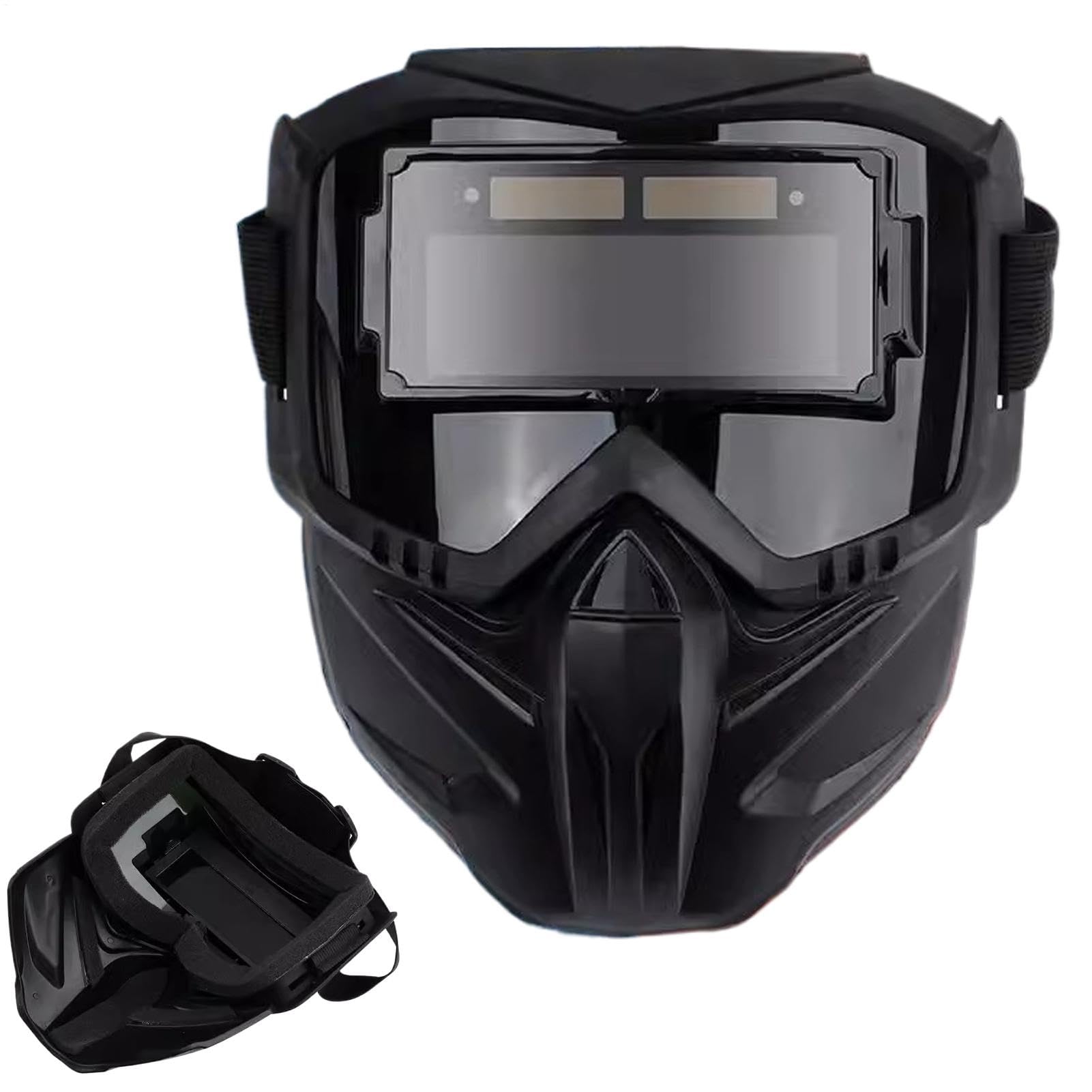 Casco di saldatura a oscurità automatica, casco da saldatura a vista grande | Maschera di saldatura elettrica antirifera radiazione anti-UV staccabile,Protezione da protezione per gli occhi che il cal