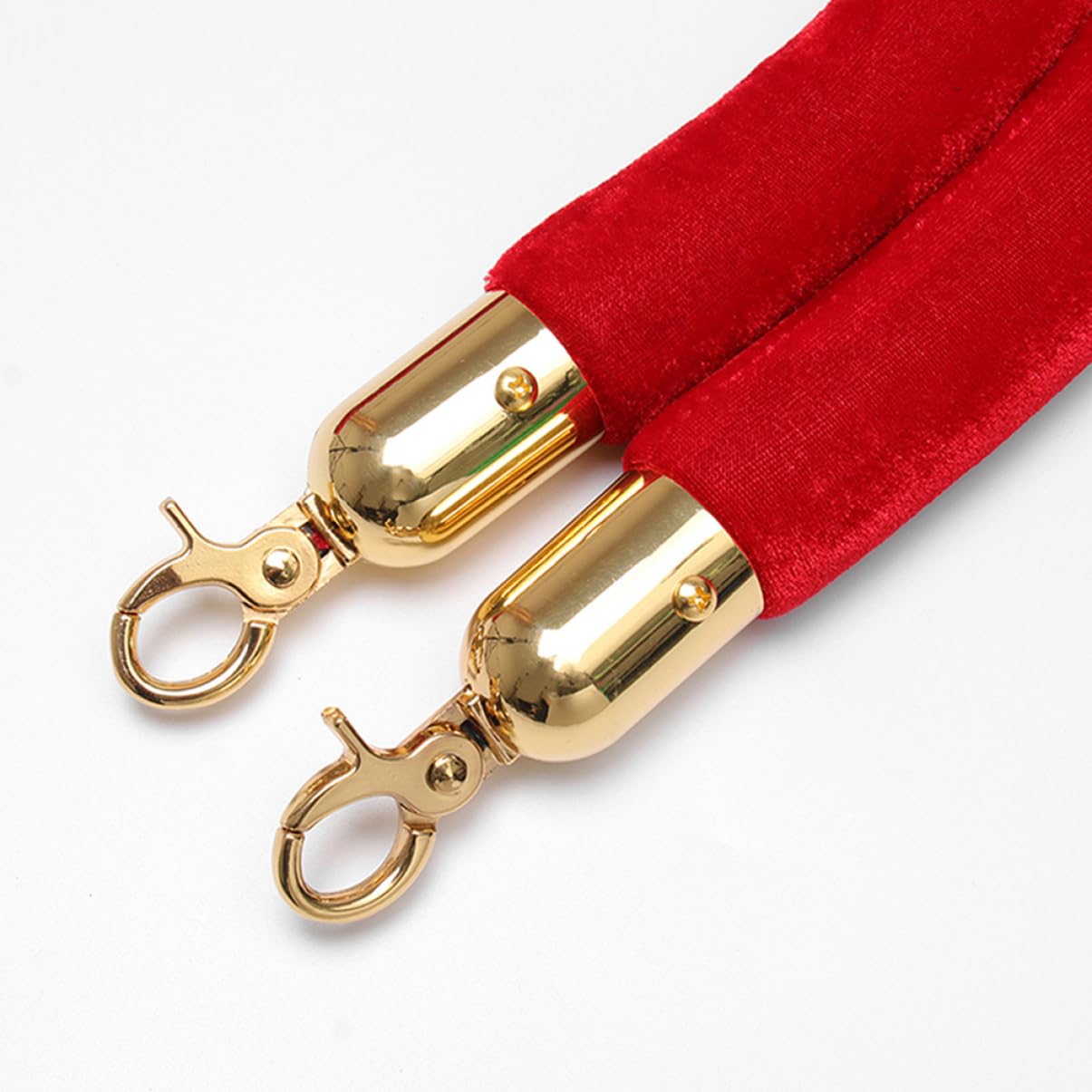 ORFOFE 12 piezas Tapa Final de Cuerda de Inoxidable con Mosquetón Conectores de Cuerda para Barandillas y Stanchions de Plateadas Doradas Accesorios para Eventos y Centros Comerciales