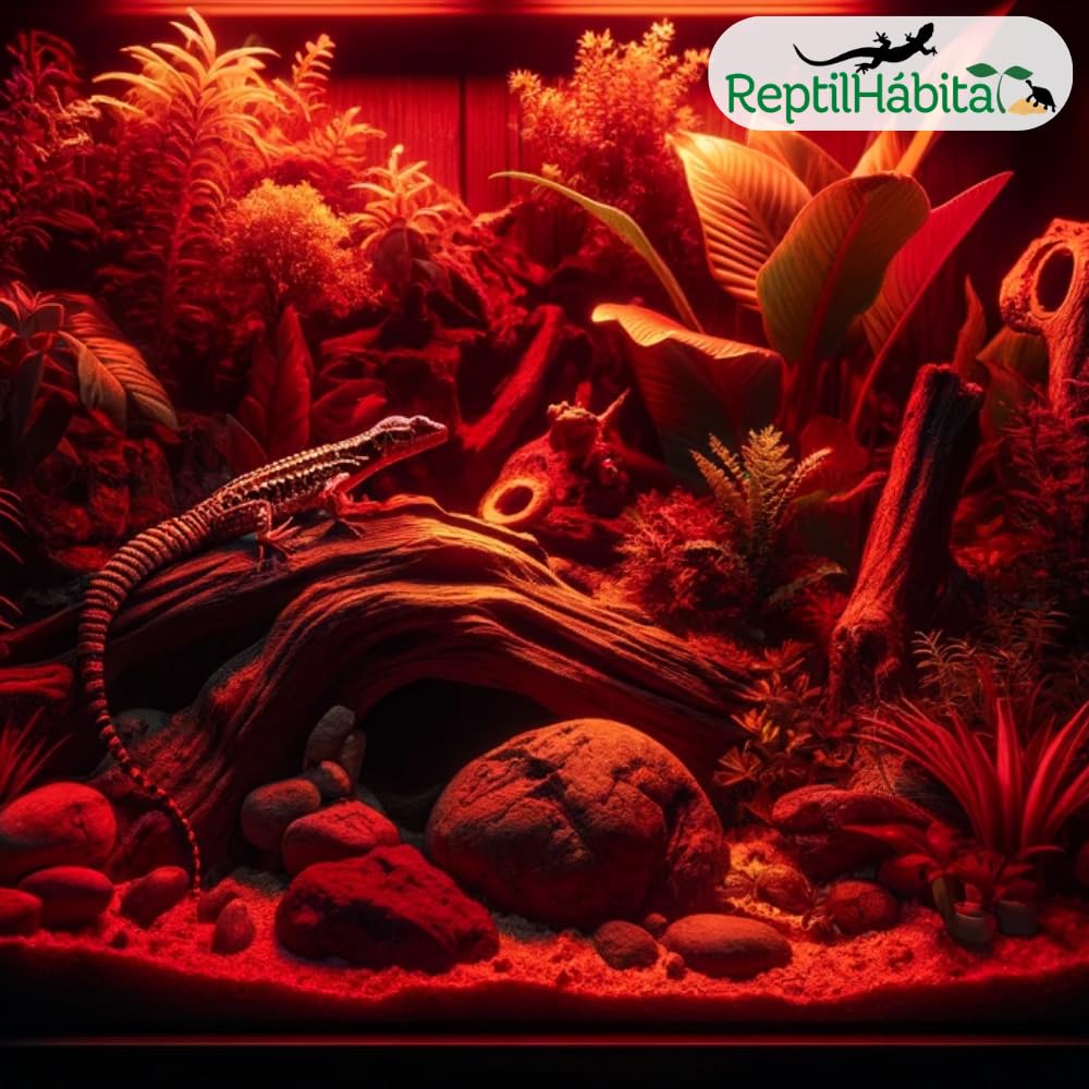 Pack 2× 25w Bombilla Infrarroja ReptilHábita – Calor para reptiles 24h – Terrarios, serpientes, tortugas, pogonas – Luz roja suave – Rosca E27 – (25W) — view 7