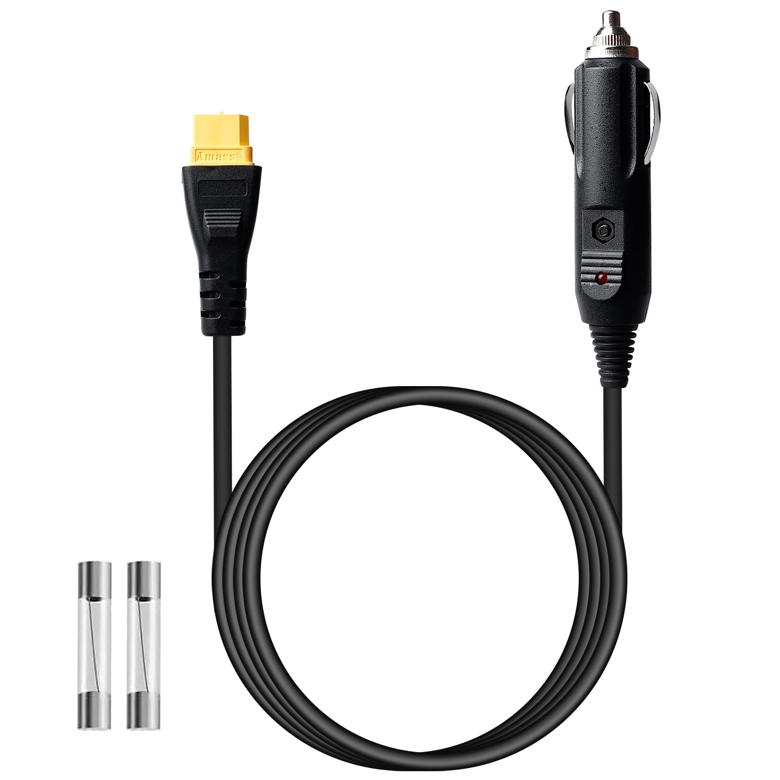 XT60 - Caricatore per auto, DC 12 V/24 V, cavo di ricarica per auto, 3 m, cavo accendisigari, caricatore per auto, universale, per C1000, 757, 767, SR600, per auto, camion, camion