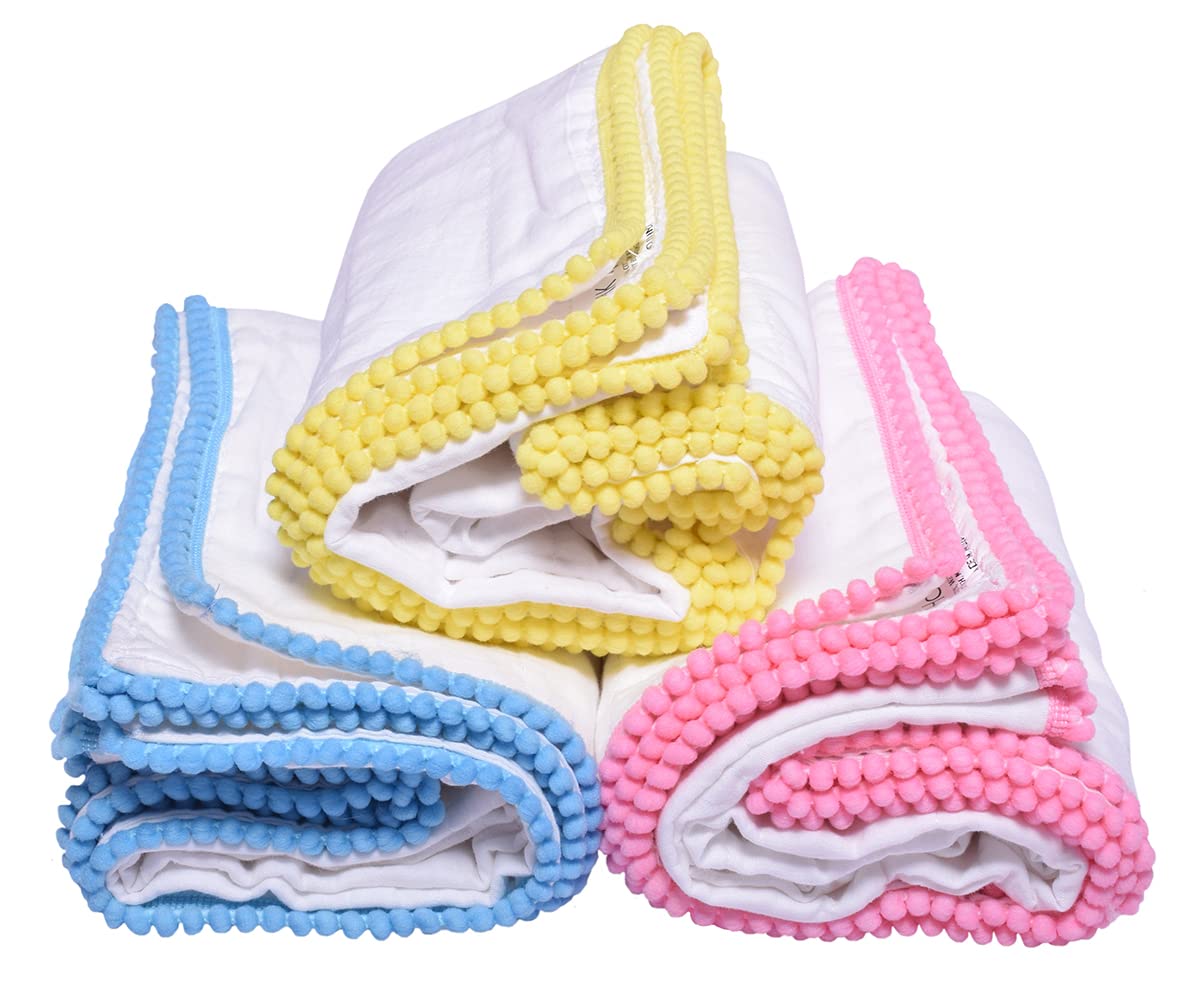 MK Handicraft (PurpleCrown), Pack of 3pieces Lacy Multicolor Pure