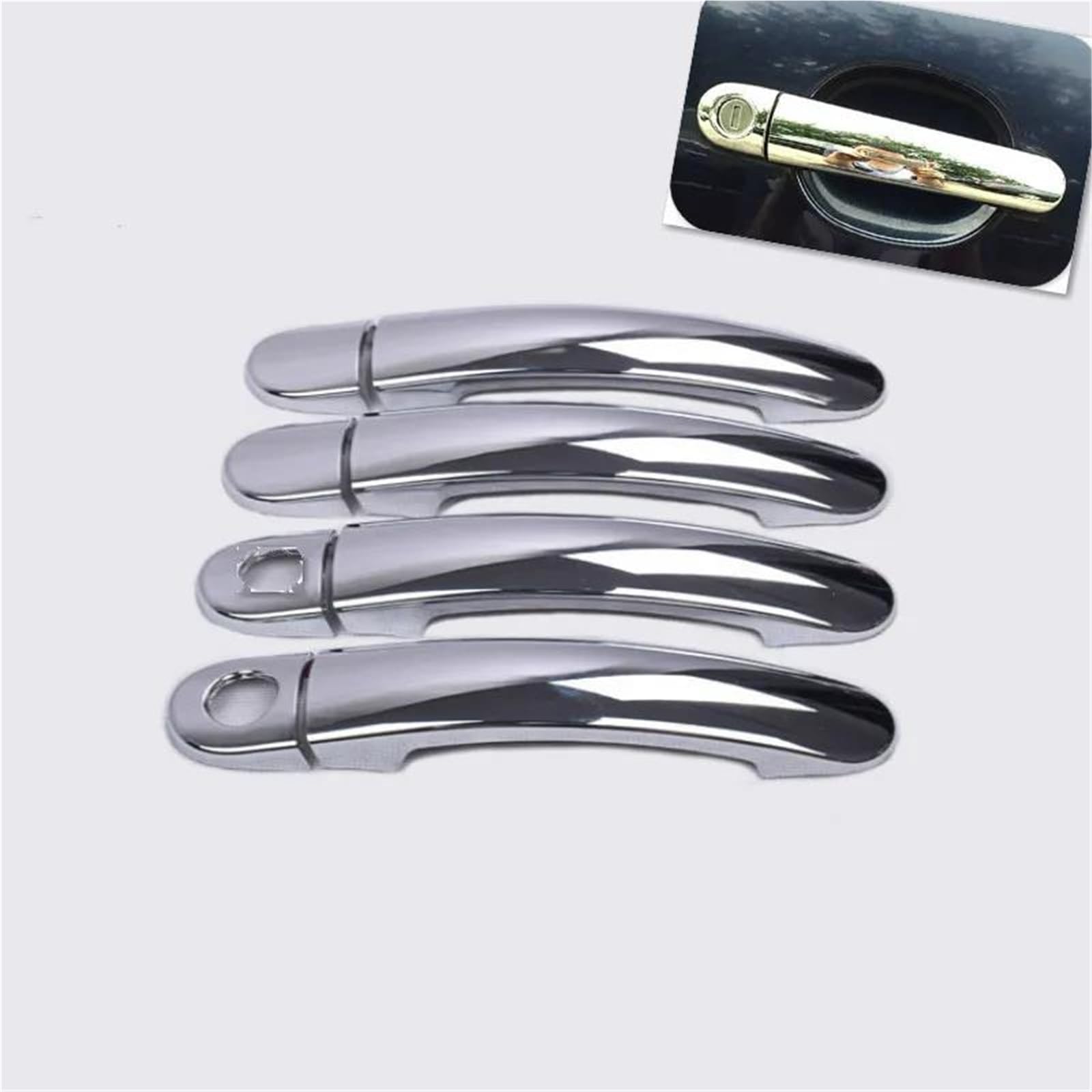 NOHEEU Exterior Styling for Skoda for Rapid 2011-2019 Chrome Car Door Handle Cover Cup Bowl Trim Sticker Styling Accessories(Style 6)