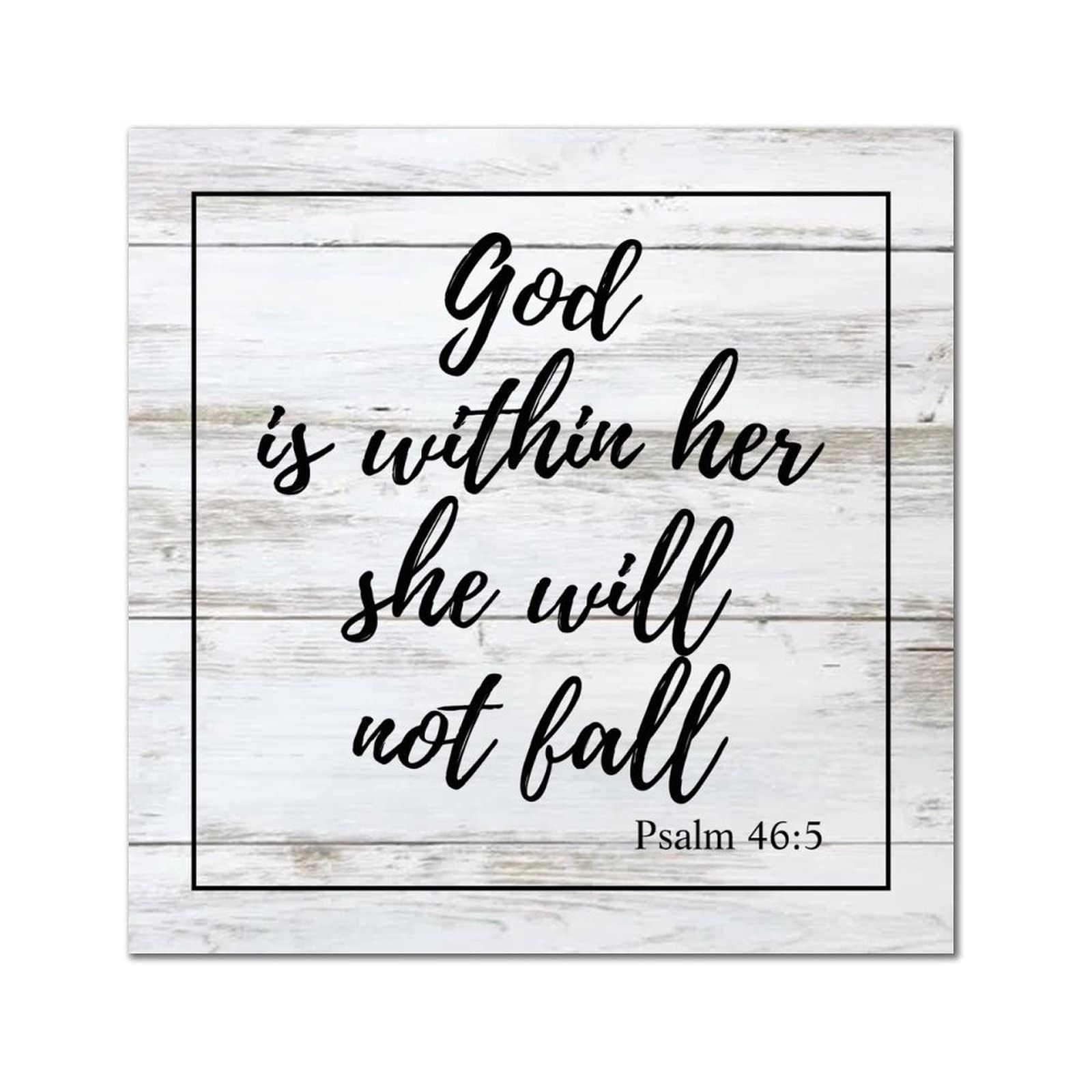 Plaque murale rétro en bois God is Within Her pour décoration de salon et chambre 30cm