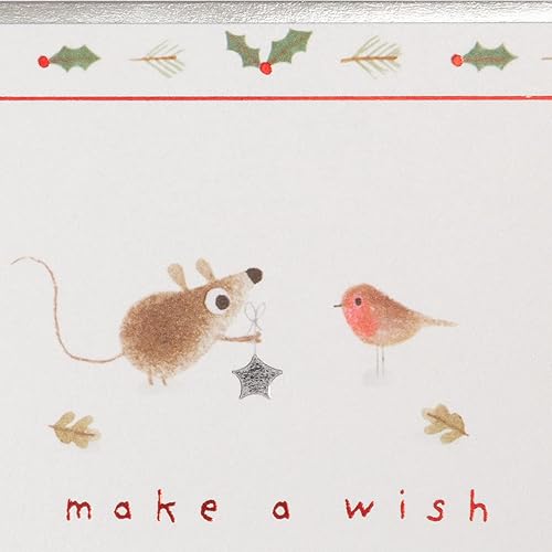 Miniatura 3 de NIQUEA.D Juego de tarjetas navideñas en caja, ratón y pájaro, incluye un sobre de sentimiento festivo y a juego, juego de 10 (NXB-0014), multicolor,