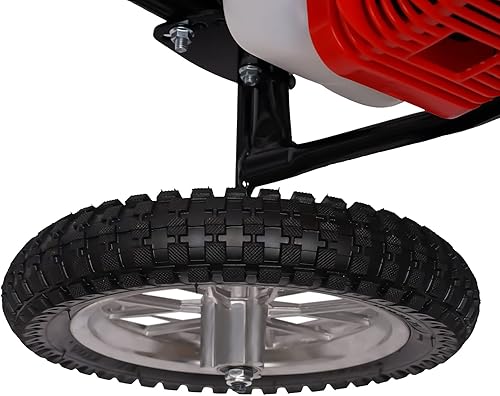 Miniatura 6 de Escoba barredora de césped manual de 43CC 1.7HP a gas, 2 tiempos multifuncional para caminar detrás de la nieve, cepillo de gasolina de mano, escoba