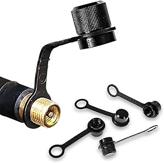 No Loss Tire Valve Stem Caps - Tire Caps with Retainer, Universal Valve Stem Covers for Cars, SUVs, Trucks, Motorcycles and Bike Tire Caps - Never Lose Your Valve Cap Again - Tire Caps 4 Pack, Black