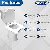Vista 7 de Mckanti Fundas Desechables para Asiento de Inodoro - Paquete de 120 Fundas de Papel Desechables XL para Asiento de Inodoro para Adultos y Niños