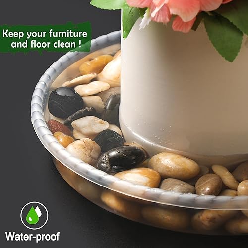 Miniatura 4 de Platillos para plantas de 6 pulgadas, bandejas de plástico resistentes para goteo de plantas, platillos de maceta transparente duradero, bandeja