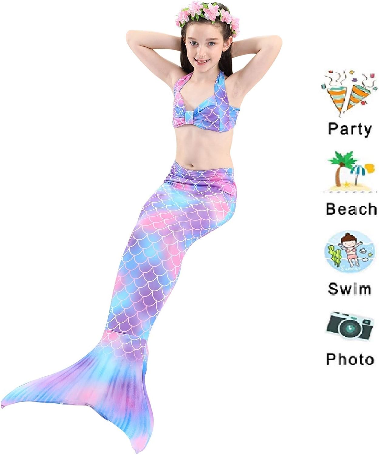 Miniatura 4 de Colas de sirena colas de sirena para natación traje de baño de princesa traje de baño traje de baño traje de baño de princesa sin monoaleta