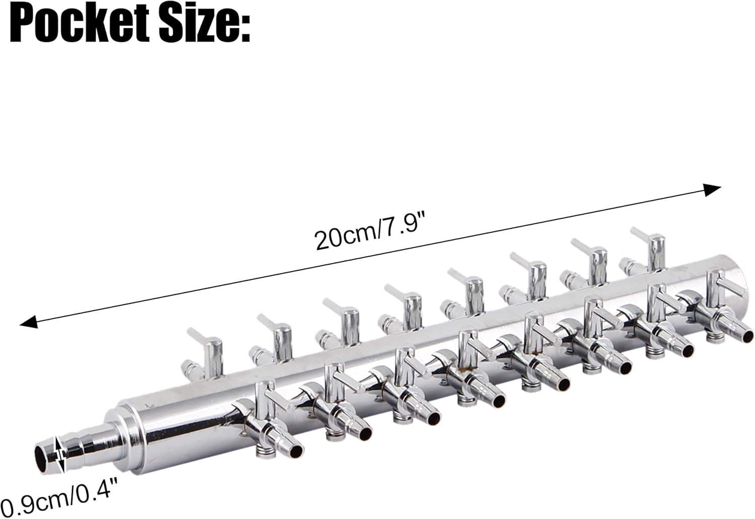 VOCOSTE Aquarium 16 Way Inline Manifold Air Flow Pump Tubing Splitter Lever Control Valve, Stainless Steel, Silver Tone