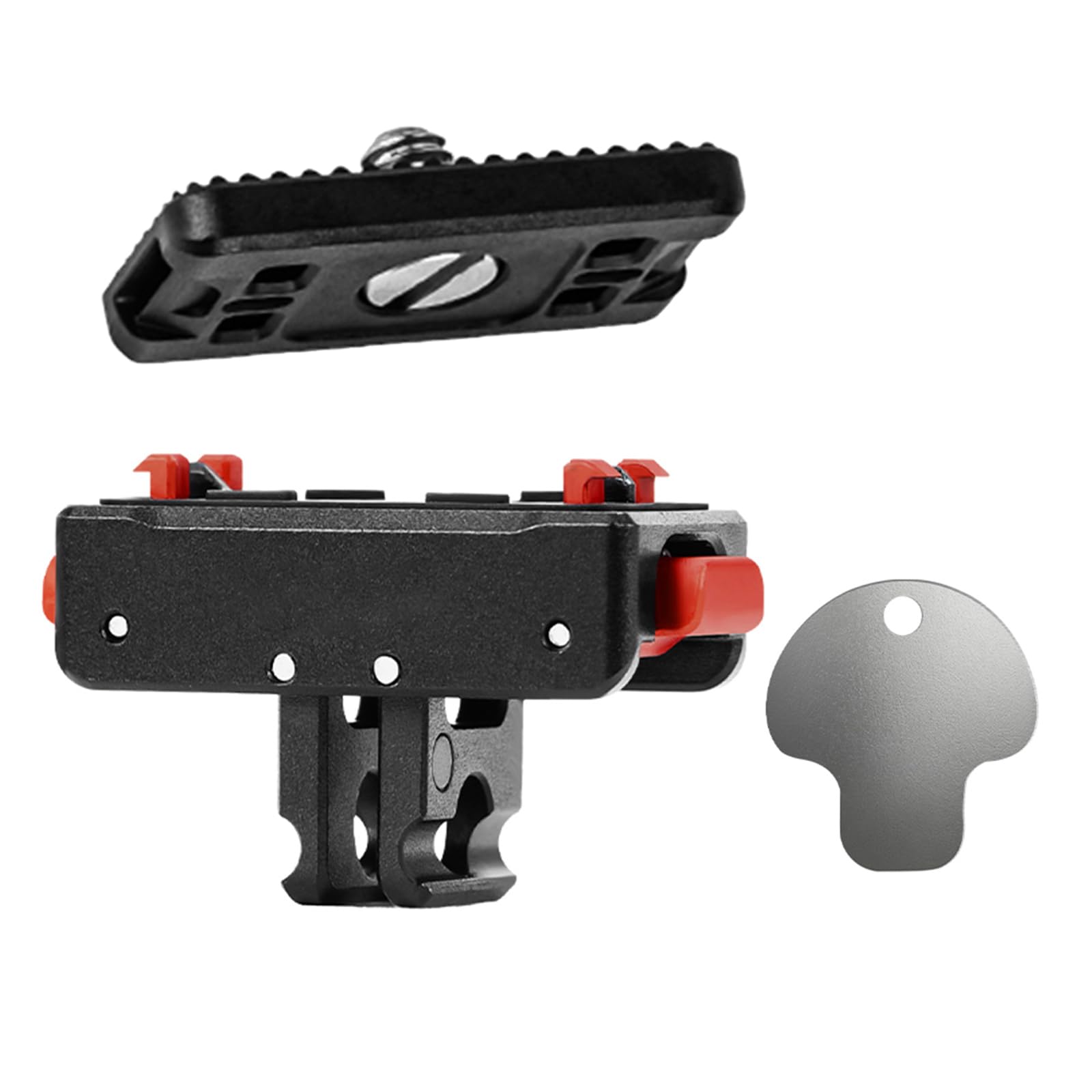 Soporte de aleación de aluminio de liberación rápida, diseño plegable para cámaras de acción, kit de adaptador plegable de 1/4 pulgadas y plegable