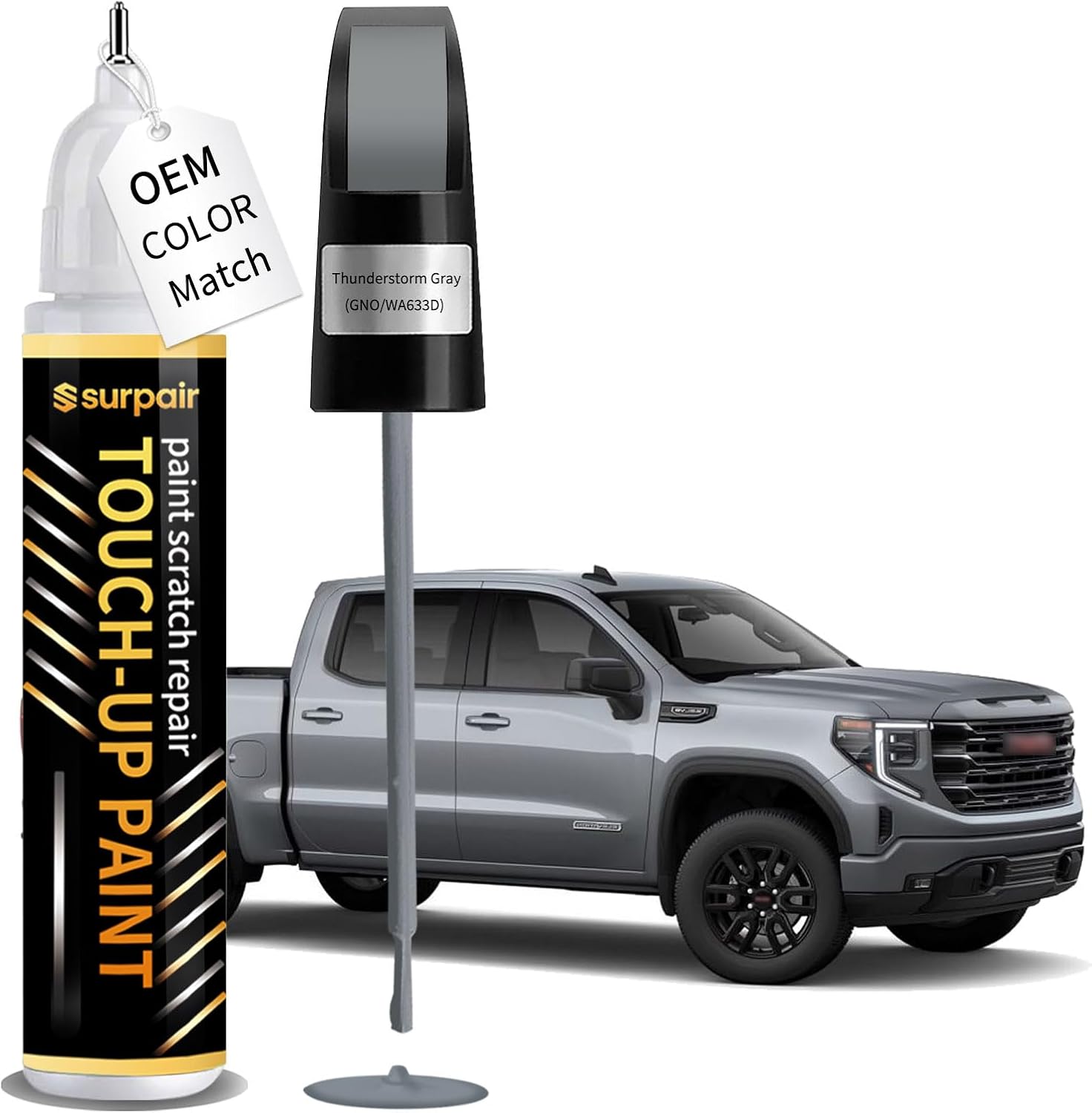 Onyx Black/Void Black GBA/WA8555 Touch up Paint for GMC OEM Color Match Car Scratch Repair Kit for Nicks & Chips Scratches Quick & Easy Paint Fix 2-In-1 Car Scratch Remover Pen