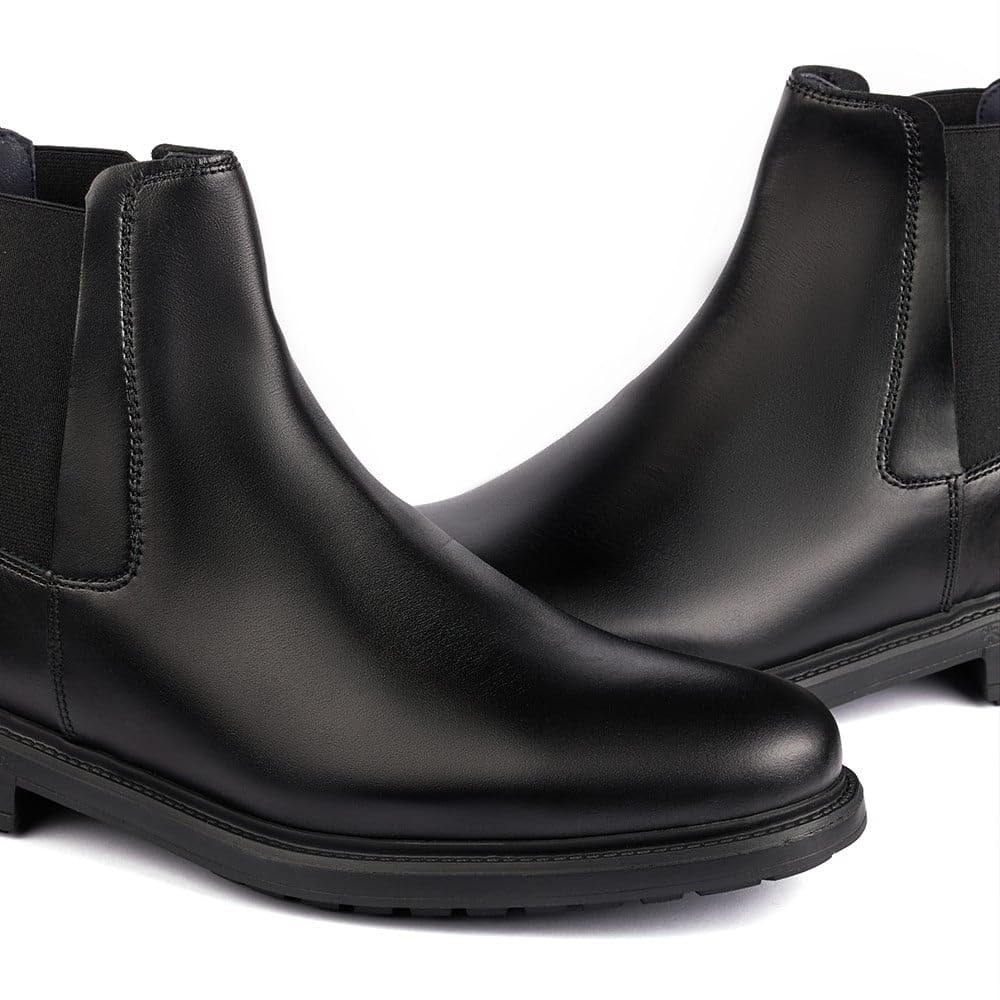 Scarpe da Uomo con Rialzo Aumenta in Modo Invisibile la Tua Altezza Fino a 7 cm. Modello Chelsea