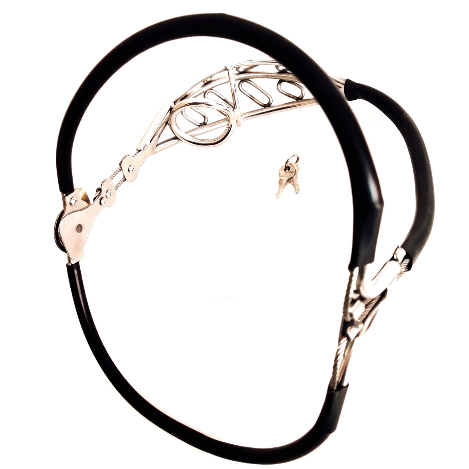 Cintura di Castità Maschile, Design Leggero da 60~150 Cm Acciaio Inossidabile Cage di Castità Maschile con Plug Anale Staccabile, SM Bondage Fetish Toys Giocattoli per Coppie Set,60~90cm,Black