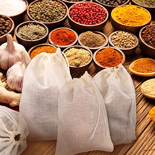 Bolsas de algodón con cordón para caldo y té de muselina reutilizables en pack de 24 unidades 7