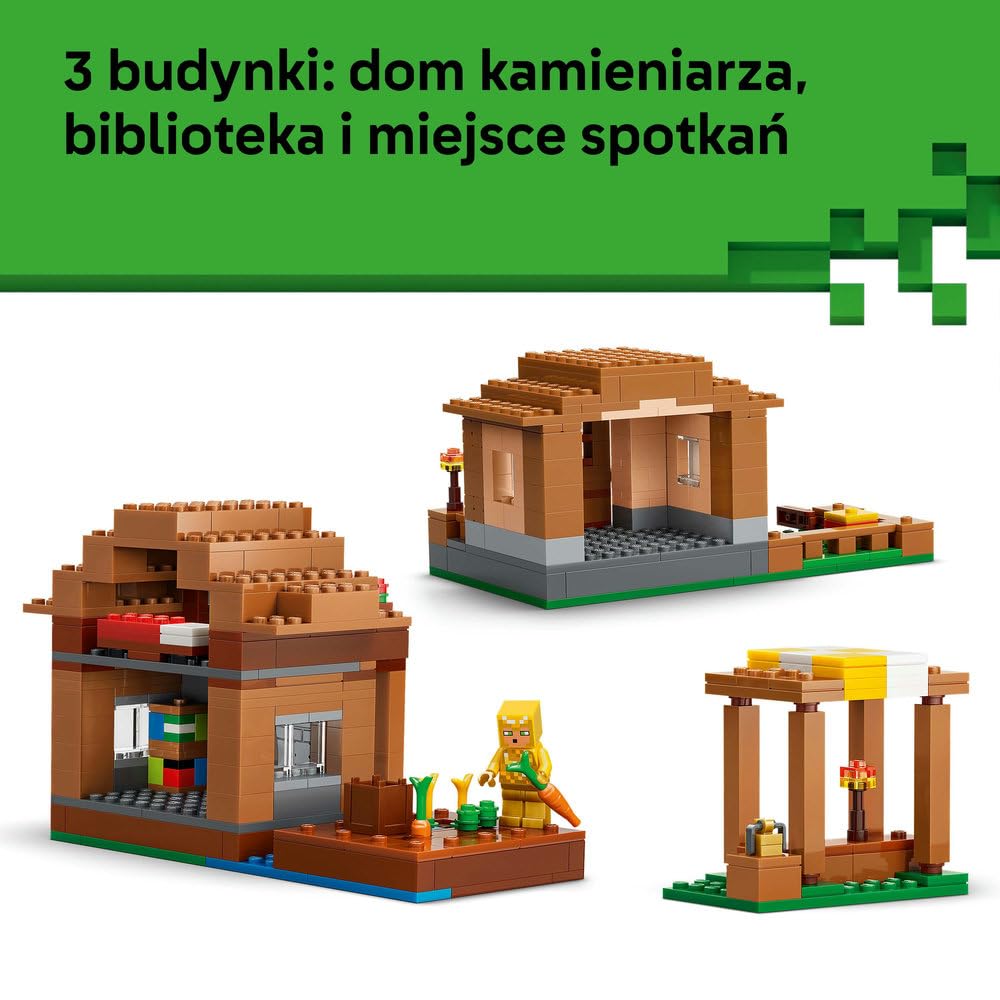 LEGO Minecraft Najazd przywoływaczy na wioskę 21596 | scenka Minecraft, zestaw akcji z gry, prezent dla fana Minecrafta 9+, 607 elementów