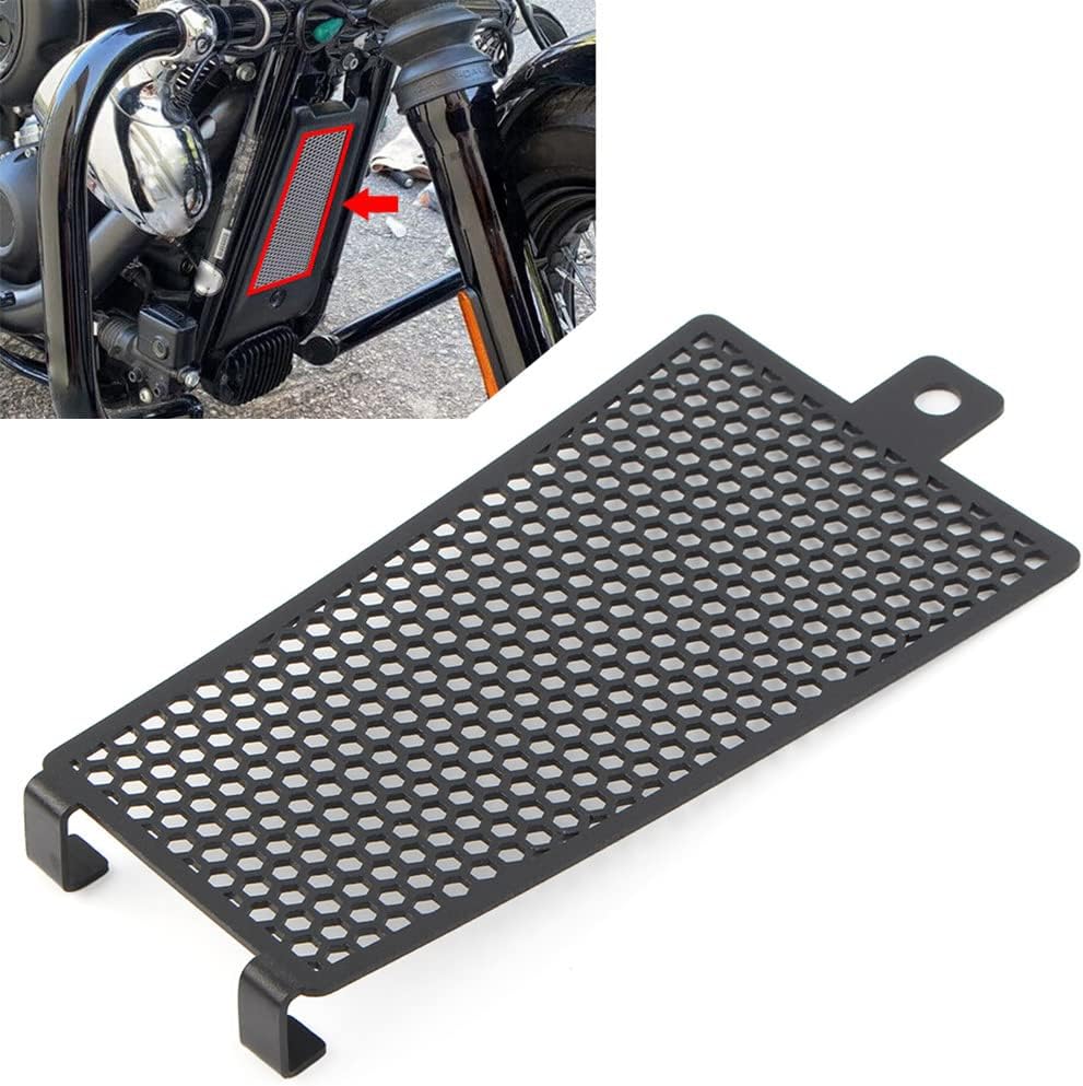 GZYF Motorcycle Oil Radiator Grille Colling Guard Protective Cover for Harley for Softail Fat Bob Heritage Classic Low Rider Sport Glide for Street bob Breakout, Black