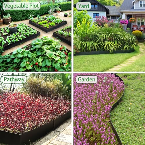 BLENNACY Metal Landscape Edging 6 Pack 40" L x 6" H,Galvanized Bendable Metal Garden Edging,Hammer- in Steel Landscape Edging with a Pair of Gloves and 7 Clips,Black (20 FT Total) by BLENNACY - Image 6