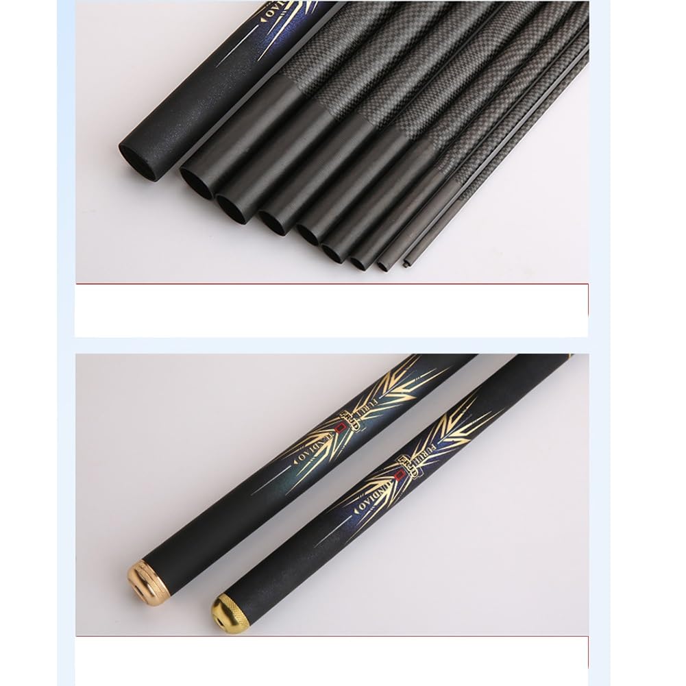 Canna da Pesca telescopica in Carbonio da 2,7 m a 7,2 m, Canna da Pesca Cinese, Canna per Carpe, Adatta per Laghi, bacini Artificiali, fiumi e stagni(28 Tone,5.7m)
