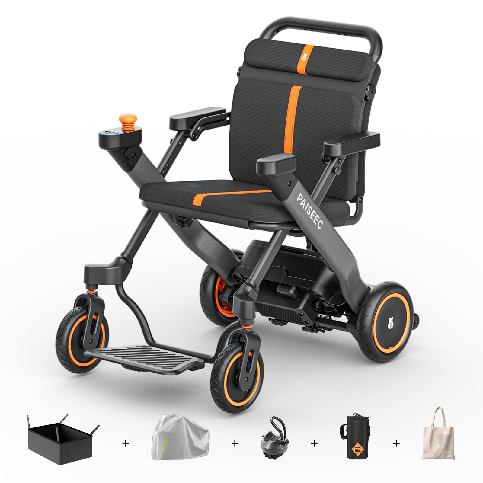 Paiseec W1 2-in-1 Electric Wheelchair for Adults, Easy Folding for Travel