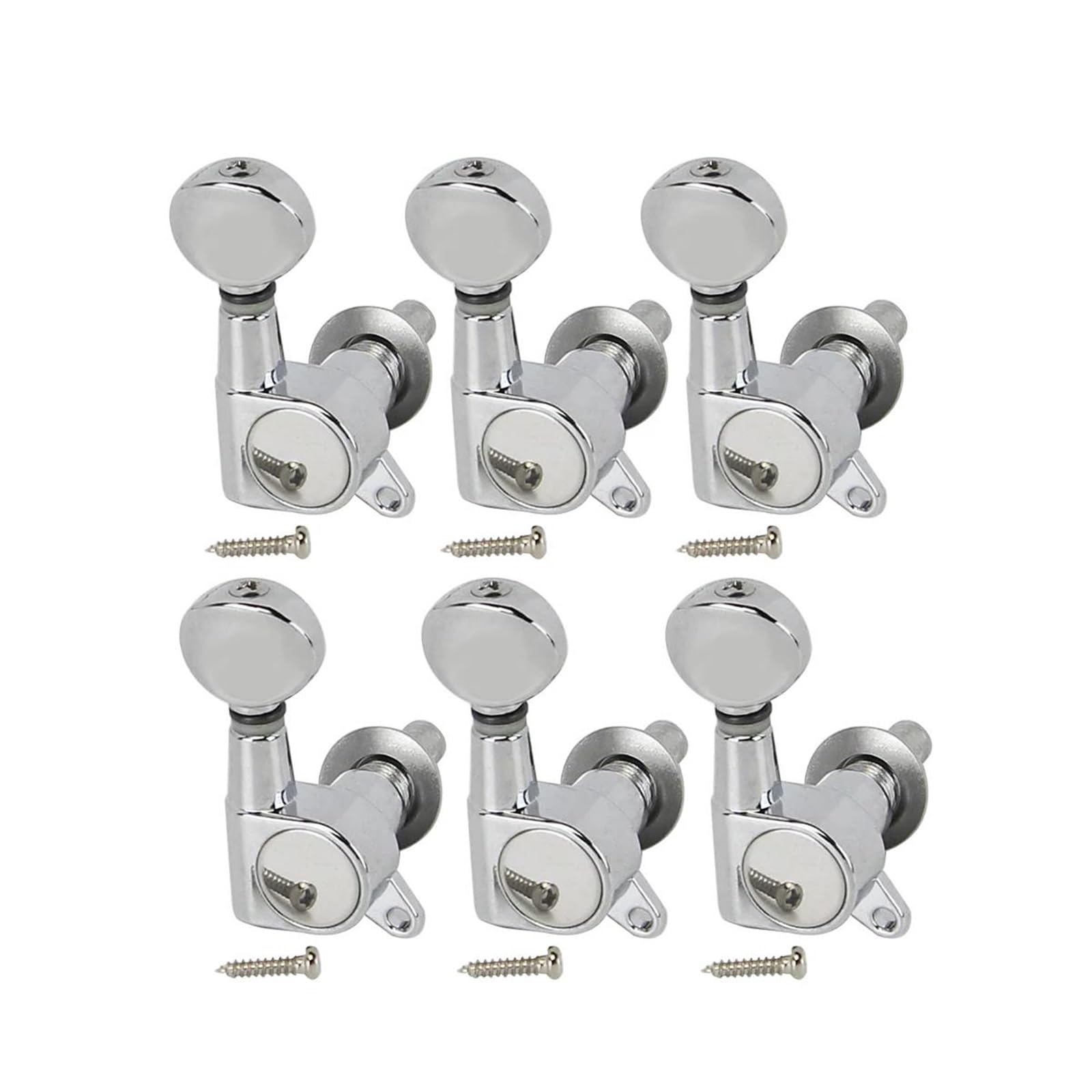 Sintonizadores 6 En Línea Clavijas De Guitarra Eléctrica Clavijas Afinación Cromadas Para Diestros