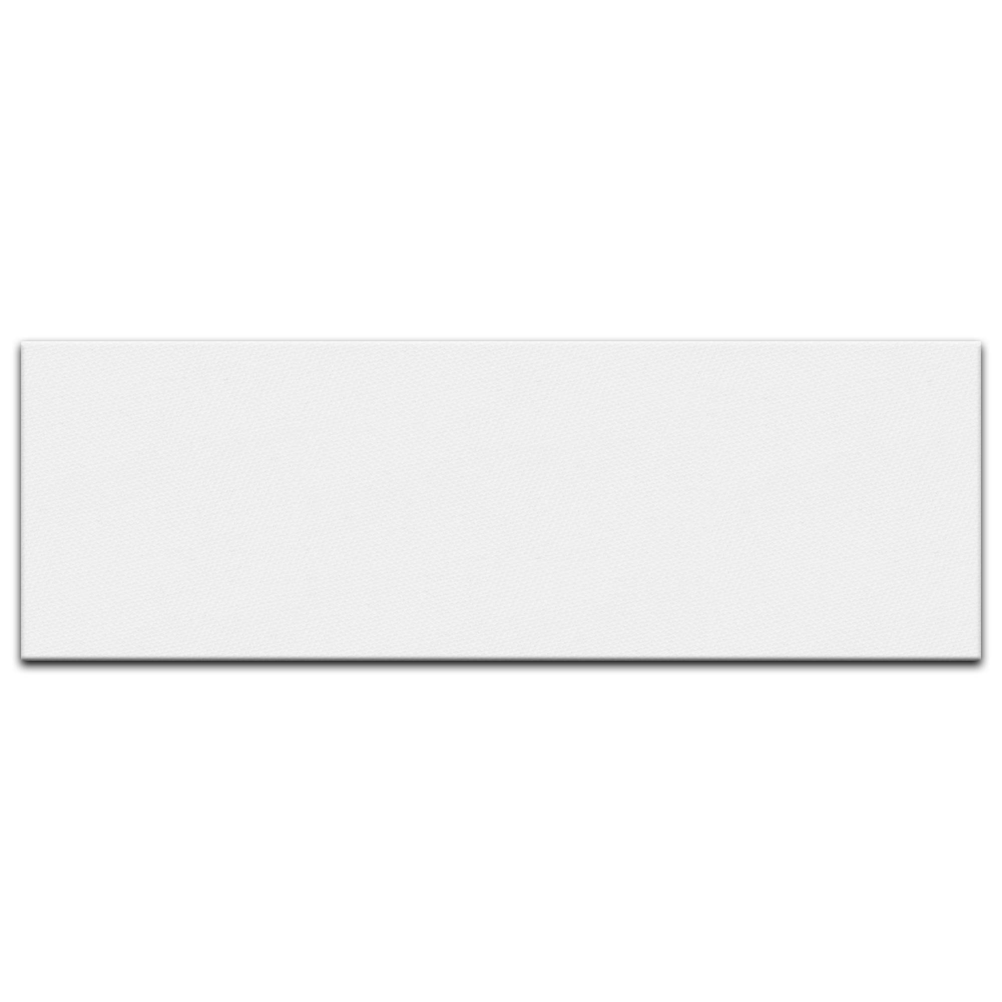 Leinwand in weiß, bemalbare Premiumqualität, aufgespannt auf Galerie Keilrahmen - Echtholz - Panorama-Format - 150x50 cm - 350g/m² - fertig gerahmt, 7 Farben verfügbar