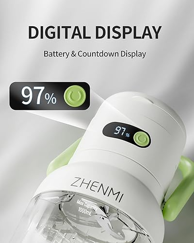 Miniatura 8 de Licuadora portátil, licuadora personal para batidos y batidos, inalámbrica, recipiente sin BPA de 33 onzas, motor de 18000 RPM, tapa a prueba de