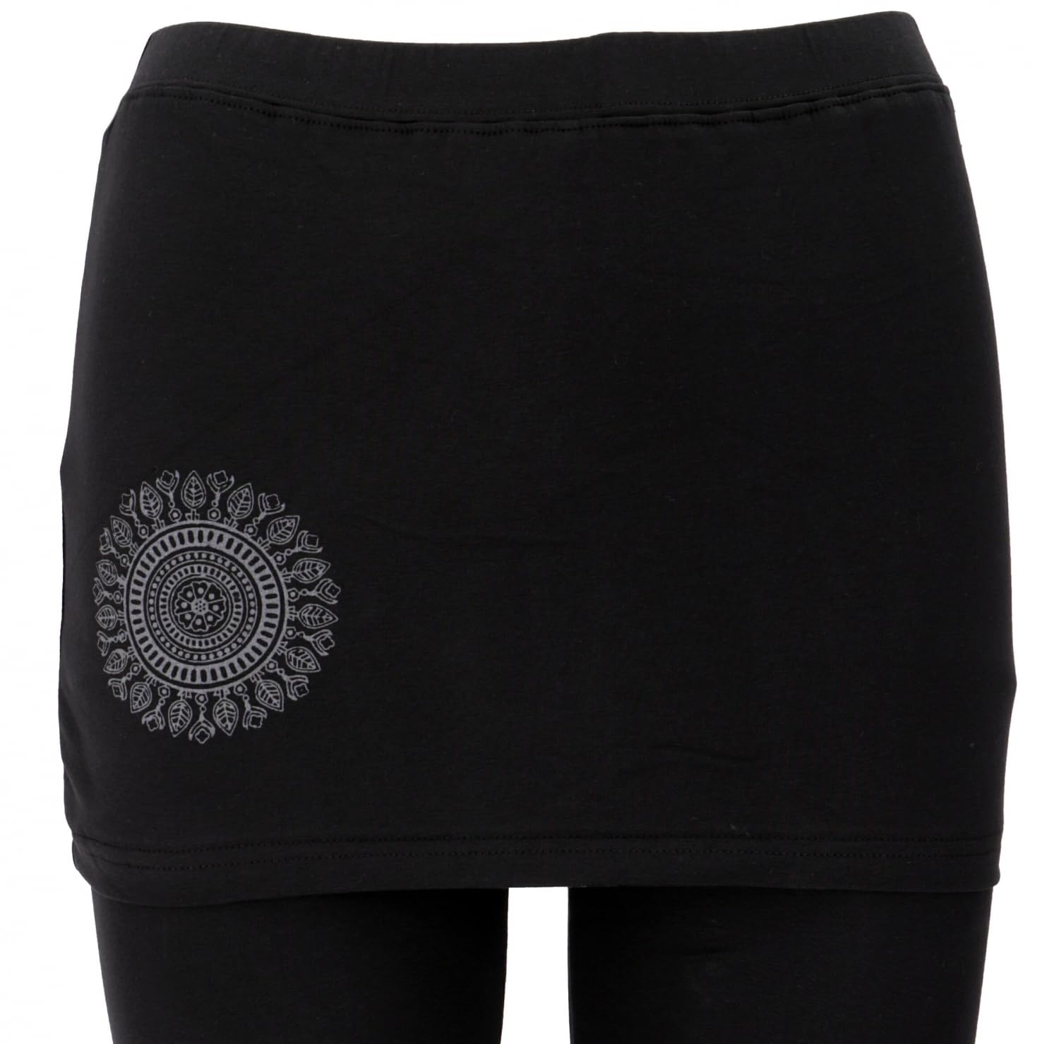 GURU-SHOP, Pantalón de Yoga, Polainas con Minifalda Bio BW Yogi, Algodón, Pantalones Cortos y 3/4 Pantalones, Calcetas