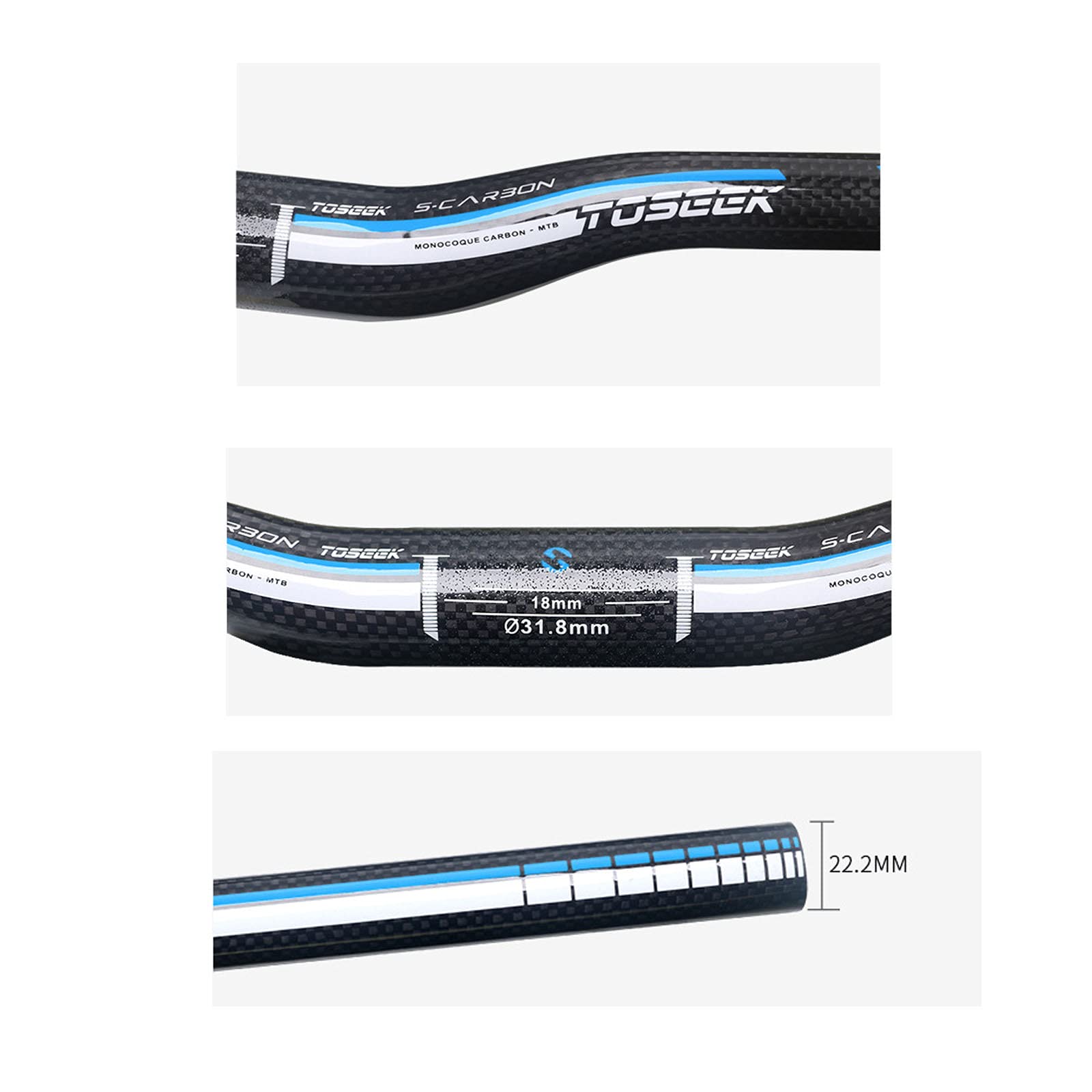 QQY Mtb Manubrio Della Bici In Fibra di Carbonio Bicicletta Ciclismo 31,8 * 700-720/740/760mm Matt Manubrio Per Accessori Mountain Bike (risalita Lucido 580mm QQY Mtb Manubrio Della Bici In Fibra di Carbonio Bicicletta Ciclismo 31,8 * 700-720/740/760mm Matt Manubrio Per Accessori Mountain Bike (risalita Lucido 580mm