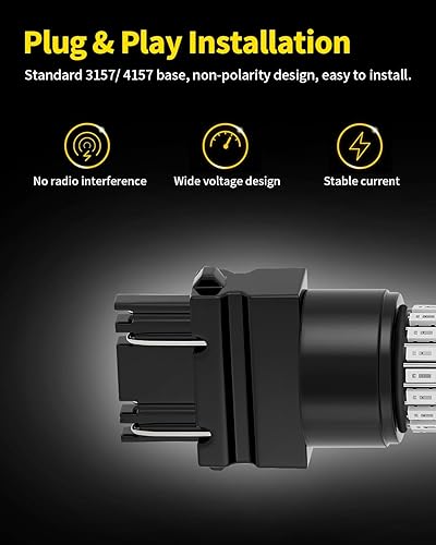 Miniatura 6 de Brilliant Red 3157 3156 3057 3056 Bombillas LED con proyector de luces traseras de freno compatibles con Toyota Tundra 2007-2017 2018 2019 2020