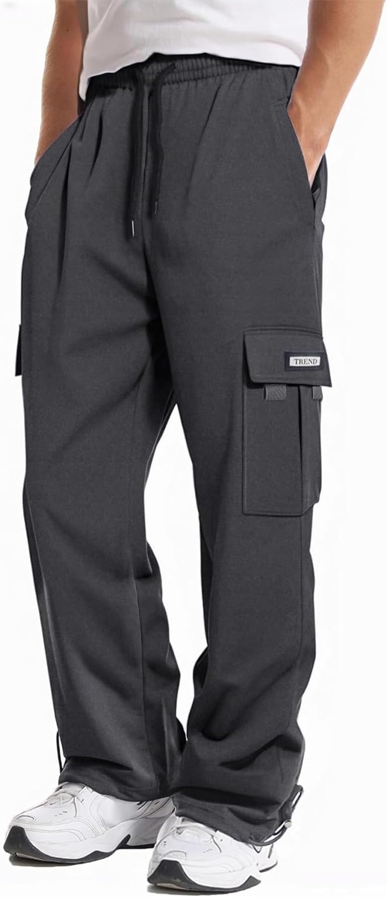 GYMBULLFIGHT Men's Athletic Sweatpants Loose Fit Pants Joggers for Men with Pockets, Open Bottom Drawstring