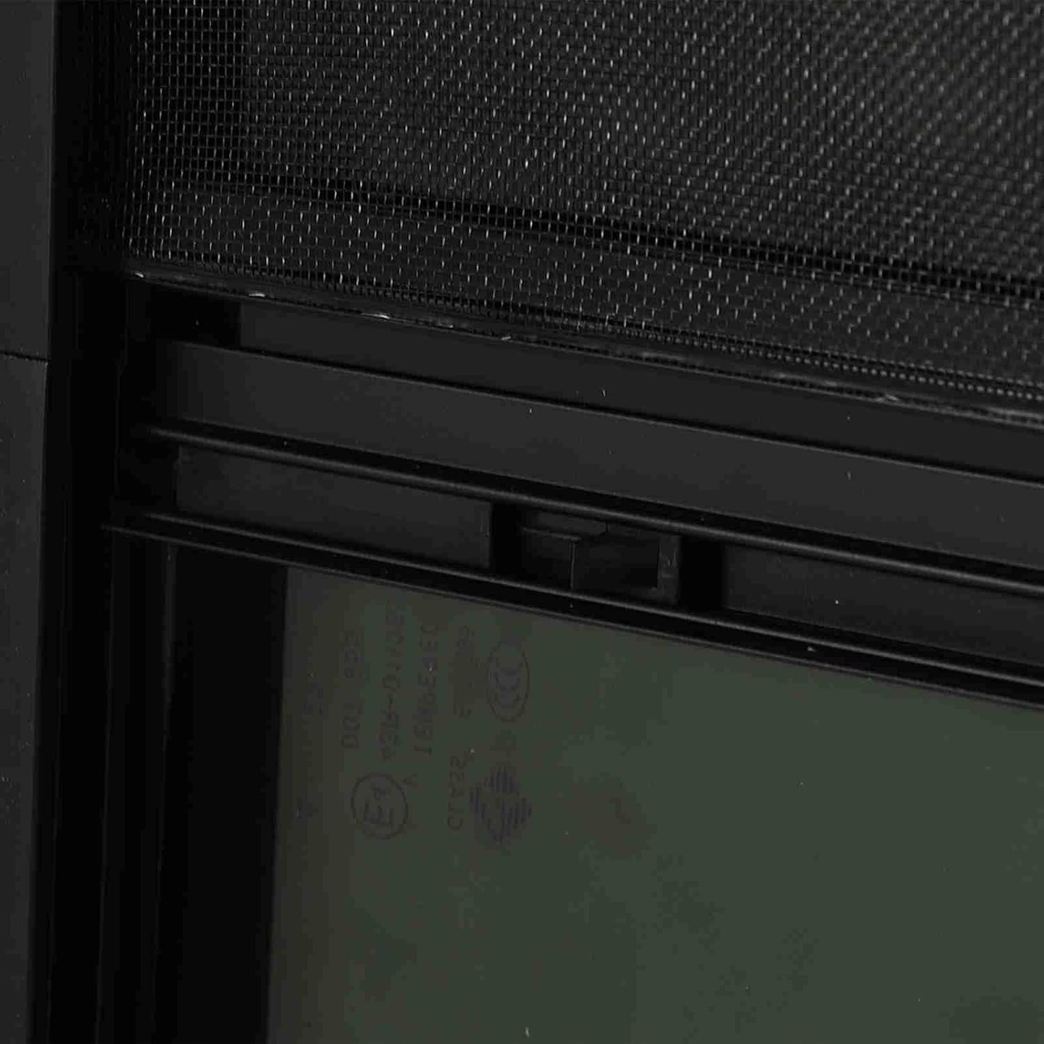 Gazaar RV Door Trailer Tear Drop RV Door with Tinted Sliding Window Net Safe Lock Aluminum Alloy Construction for Campers RVs Trailers Engineering Vehicles