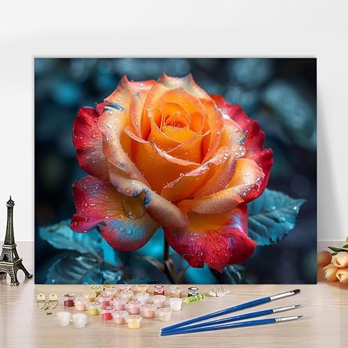 Paint by Numbers Kit for Adults Flower Paint by Number Kit Plant, DIY Arts and Crafts for Adults, Hobbies for Women Canvas Oil Paintings for Bathroom Wall Decor Art, Gifts 35x24Inch With Frame 9-G8608