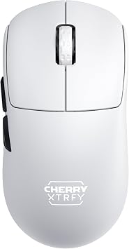 CHERRY XTRFY M68 Pro Wireless, Ultra-Fast Wireless Gaming Mouse, 2.4 GHz, Optimized for E-Sports, 8K Mouse, Flat Front Symmetrical Shape, White