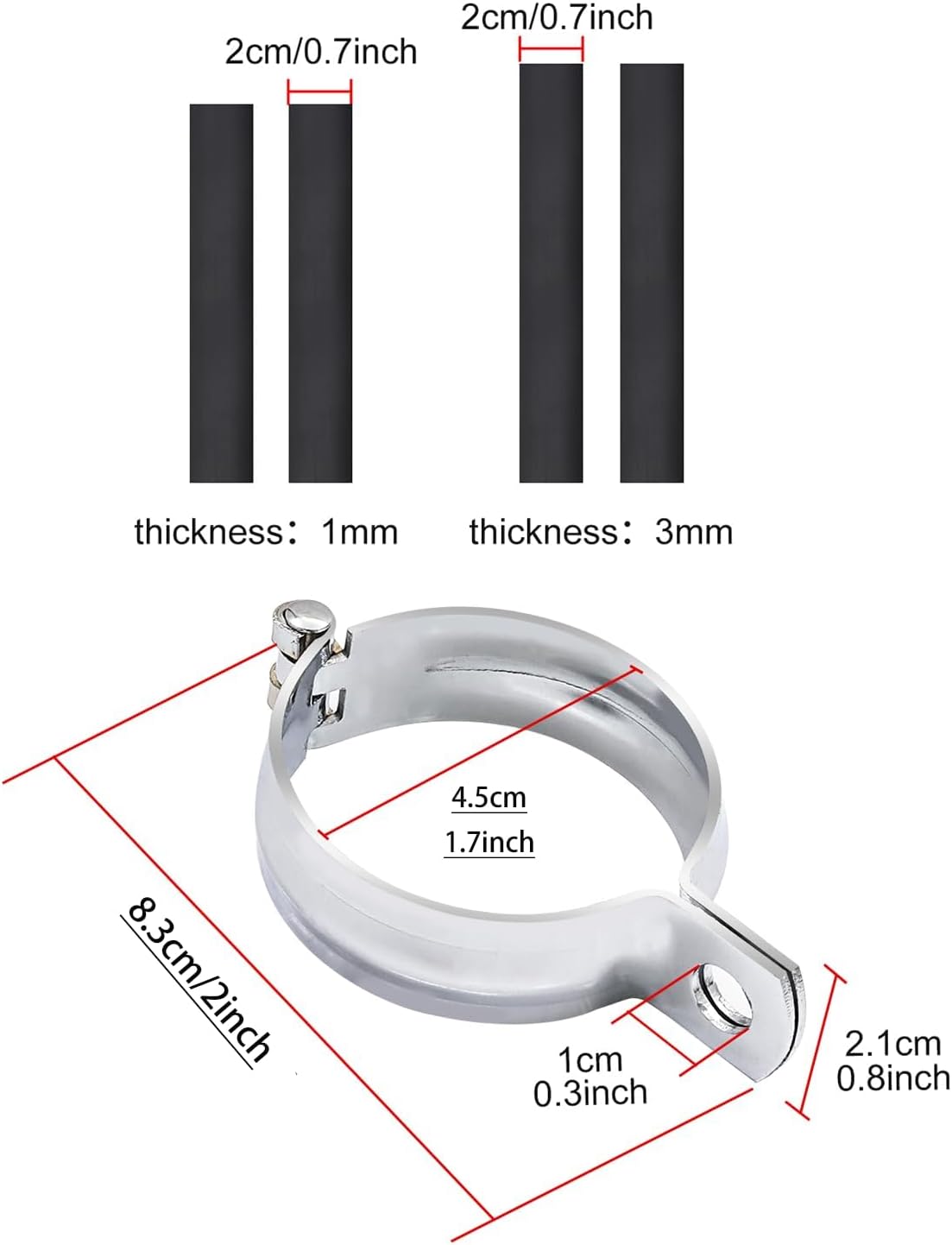 Motorcycle Turn Signal Light Fork Clamp Mount Bracket Sliver 42-51mm | Universal Signal Indicator Holder, Fork Clamps, Spotlight Mount, For Bike Chopper