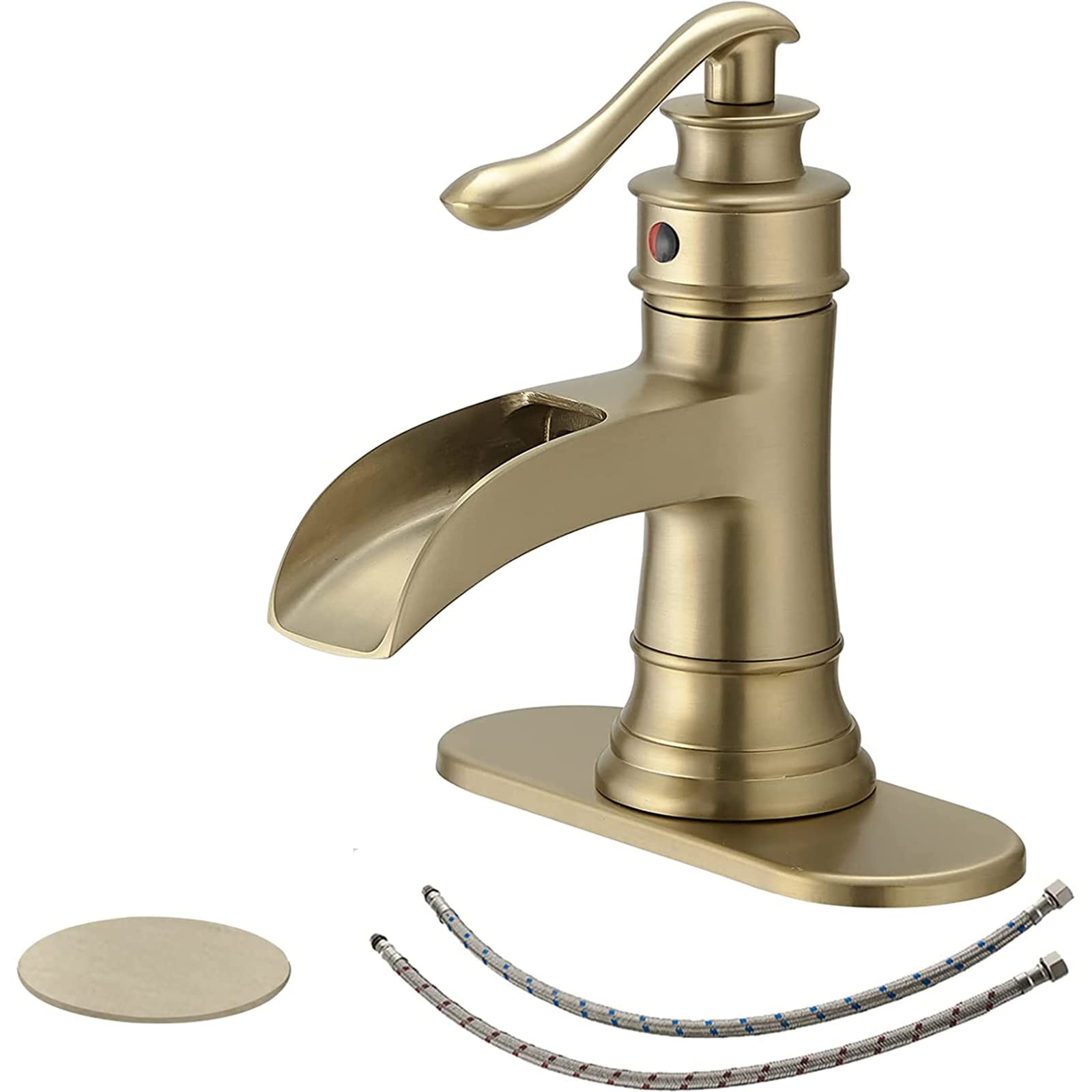 Robinet de salle de bain cascade lavabo 1 ou 3 trous mitigeur avec bonde pop-up laiton BWE