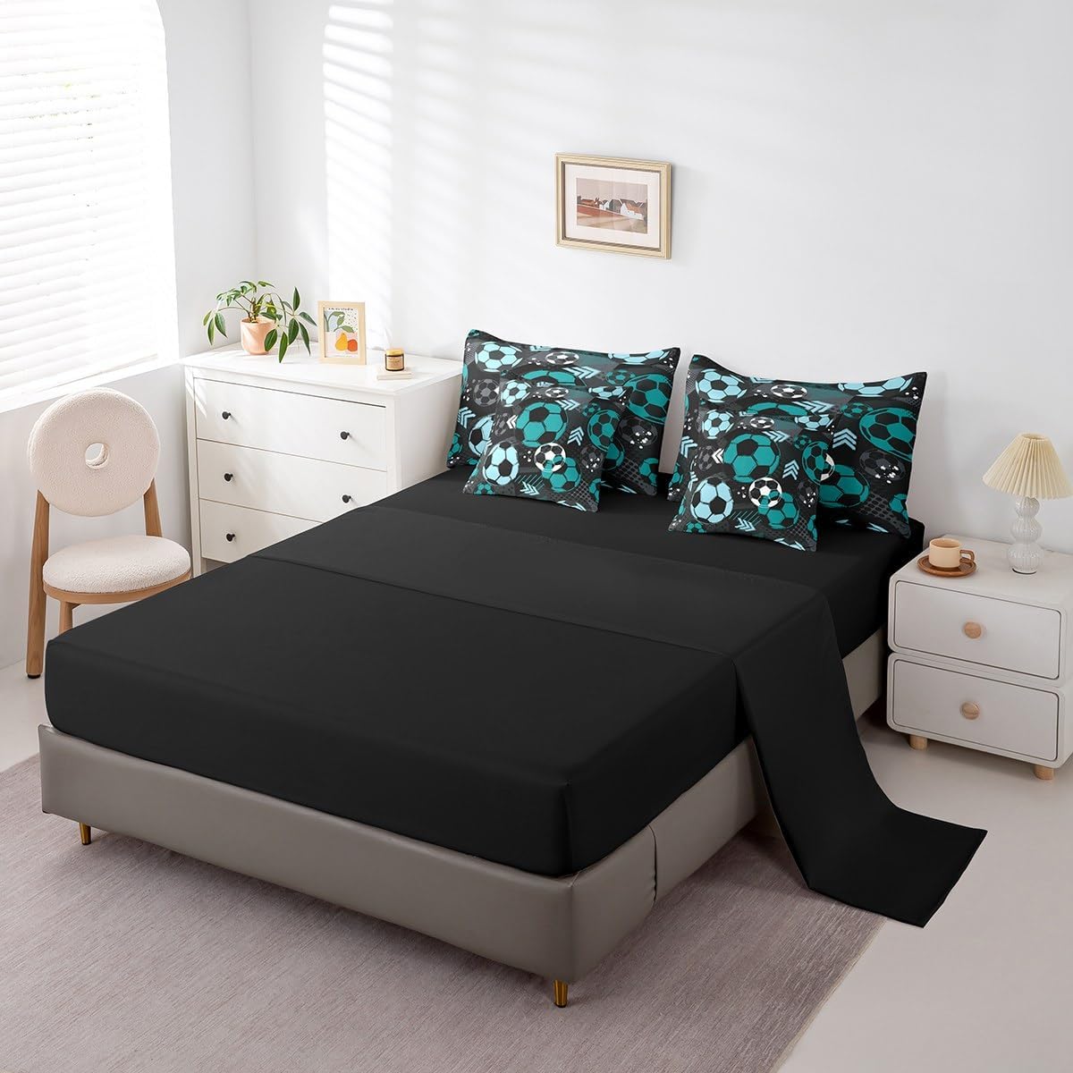 Feelyou Soccer Comforter Set Twin Size 7 Pieces Bedding Set Kids Boys Girls image 4