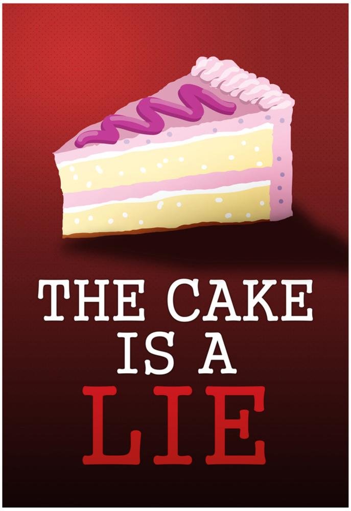The Cake is a Lie Portal Video Game Poster Print 13 x 19in