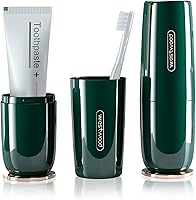 Vista 9 de Estuche de viaje para cepillo de dientes blanco compacto ventilado, contenedor organizador portátil para cepillos de dientes y pasta de dientes