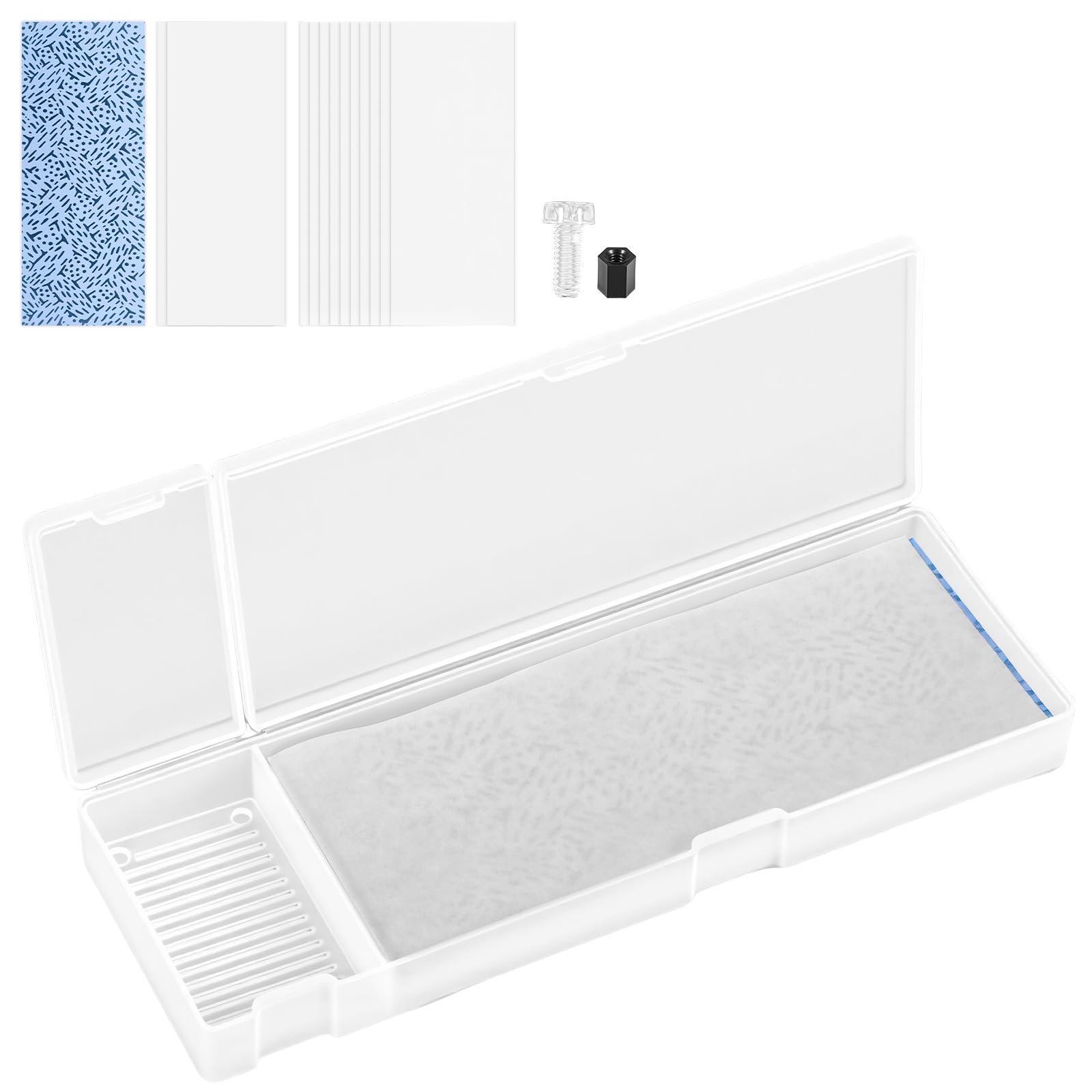 Wet Palette for Acrylic Paints&Miniatures,Paint Palette Humidifier Box with Cleaning Basin,Water-Based Paint Wets Palettes Set with Sponge,Transfer&Palettes Paper,Portable Artist Painting Wet Pallet