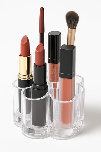 Super Z Outlet Brocha de uñas de acrílico transparente para cosméticos y maquillaje, soporte compacto con 12 espacios de ranura organizadora