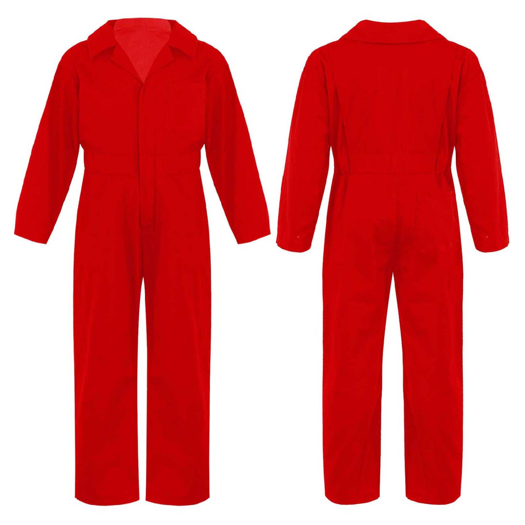 Combinaison Travail Salopette de Travail Enfant Garçon Fille Uniforme Unisexe Zippé 5-16 Ans